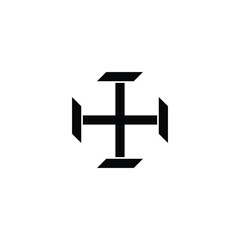 Plus, knifes geometric symbol simple logo vector