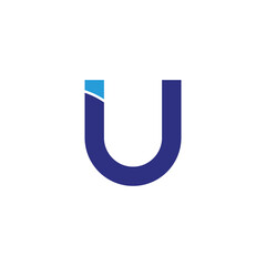 Letter U modern geometric symbol simple logo vector