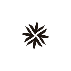 Plant, leaves geometric symbol simple logo vector