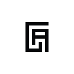 Letter G and A square geometric symbol simple logo vector