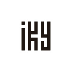 Letter iky square, rectangles geometric symbol simple logo vector