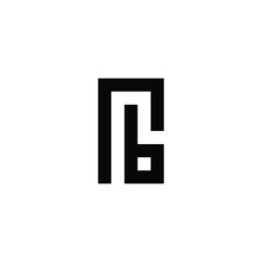 Letter rb square, unique geometric symbol simple logo vector