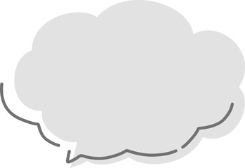 色付きの雲形吹き出しのイラスト素材