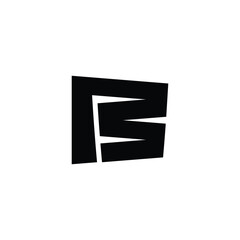 Letter F in B square geometric symbol simple logo vector