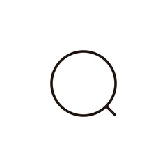 Letter q search, line geometric symbol simple logo vector