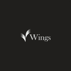 Wings,  geometric symbol simple logo vector