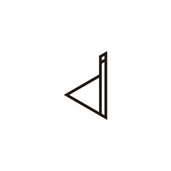 Letter di triangle line geometric symbol simple logo vector