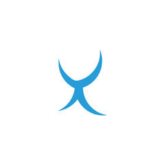 people, letter x geometric symbol simple logo vector