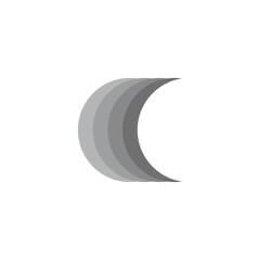 Moon, 3d, shadow geometric symbol simple logo vector