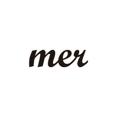 Letter mer connect geometric symbol simple logo vector