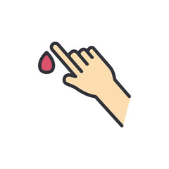 Finger blood colored icons, minimalist vector illustration ,simple transparent graphic element .Isolated on white background