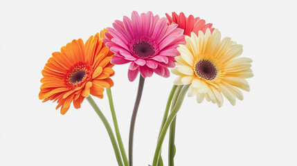 Elegant wedding invitation card background . Minimal hand painted watercolor  Gerber flowers texture template background. Design for wedding, vip cover, poster, rsvp moderncard.Valentine's Day