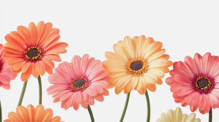 Elegant wedding invitation card background . Minimal hand painted watercolor  Gerber flowers texture template background. Design for wedding, vip cover, poster, rsvp moderncard.Valentine's Day