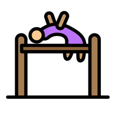 High Jump Vector Filled Icon Design