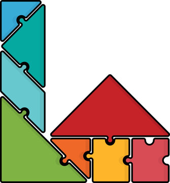 Puzzle House Jigsaw Illustration