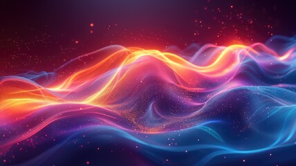 Experience the mesmerizing beauty of abstract neon waves in navy light, showcasing vibrant colors and smooth motion, perfect for modern digital design and backgrounds.