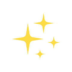 Obraz premium Shine or sparkle vector. Sparkling star in yellow color on white background. Vector illustration