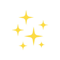 Shine or sparkle vector. Sparkling star in yellow color on white background. Vector illustration
