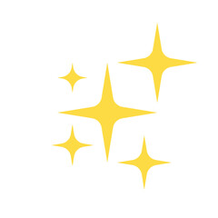 Obraz premium Shine or sparkle vector. Sparkling star in yellow color on white background. Vector illustration