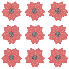 seamless floral pattern With white background 