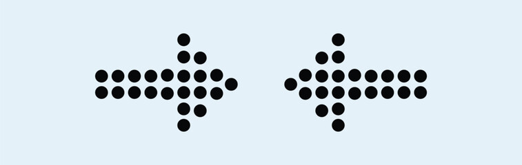 Arrows dots. dot arrow vector set. points arrow collection of direction arrows. isolated icon.