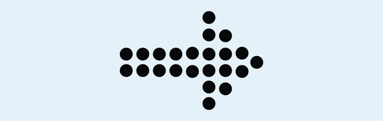 Arrows dots. dot arrow vector set. points arrow collection of direction arrows. isolated icon.
