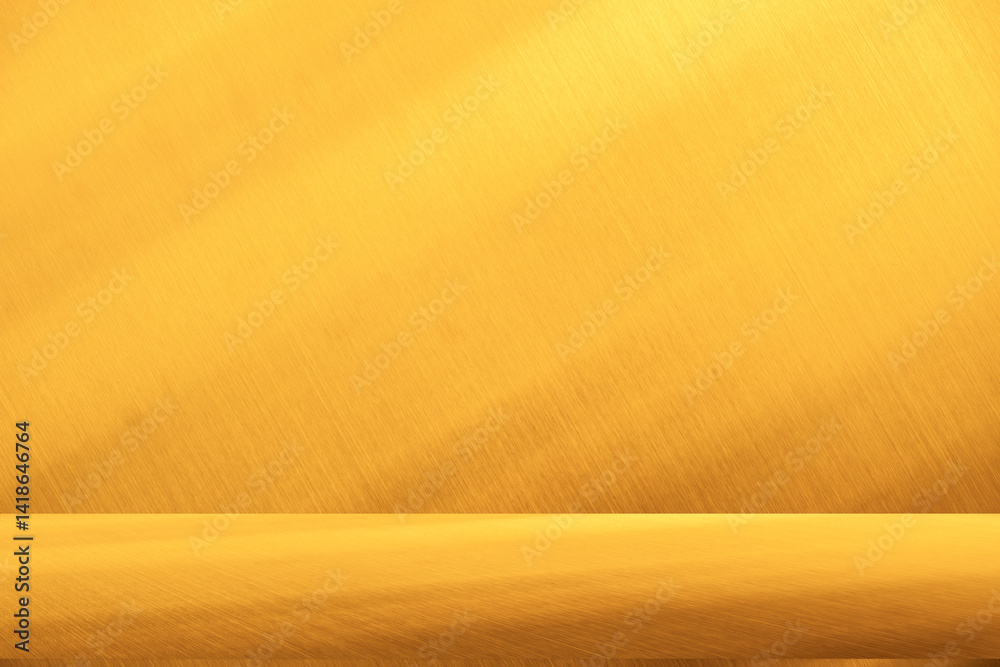 Poster Wall interior background, studio  and backdrops show products. with shadow from window color gold and white. background for text insertion and presentation of product 