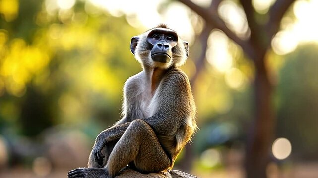 A thoughtful Samango Monkey at Sunset