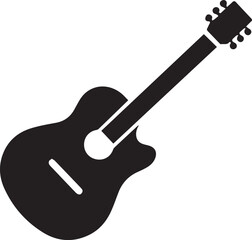 Beautiful Black Guitar Vector Silhouette Art This Is An Editable And Printable Vector Eps File
