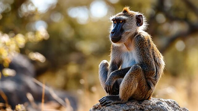 Serene Samango Monkey in African Savanna