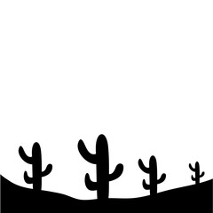 Desert cactus silhouette. Vector illustration 