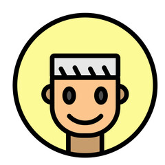 Undercut Hairstyle Vector Filled Icon Design