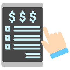Claim Form mini illustration flat color icon, use for taxation, economy, business, finance, UI, UX kit, app and web development, digital or print.