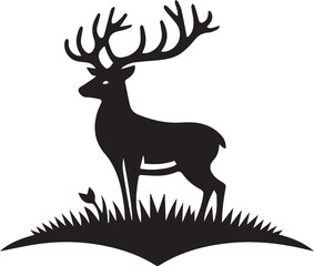 Beautiful Black Deer Vector Silhouette Art This Is An Editable And Printable Vector Eps File
