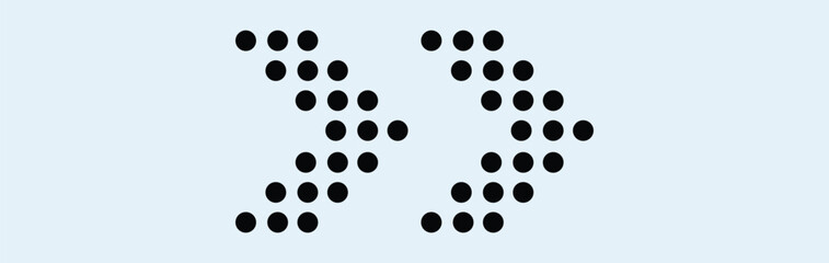 Arrows dots. dot arrow vector set. points arrow collection of direction arrows. isolated icon.