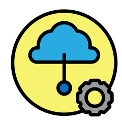 CloudBased HR Solutions Vector Filled Icon Design