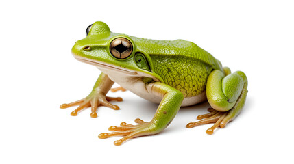 Fototapeta premium Pacific Tree Frog, a.k.a. Chorus Frog, green color phase, isolated on white background