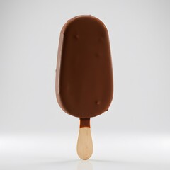 chocolate ice cream isolated on white background