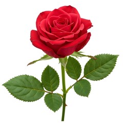 red rose isolated on white