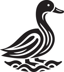 Fototapeta premium Beautiful Black Duck Vector Silhouette Art This Is An Editable And Printable Vector Eps File 