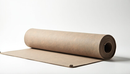 Fototapeta premium A roll of brown paper on a white surface.