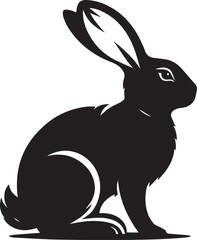 Beautiful Black Hare Vector Silhouette Art This Is An Editable And Printable Vector Eps File

