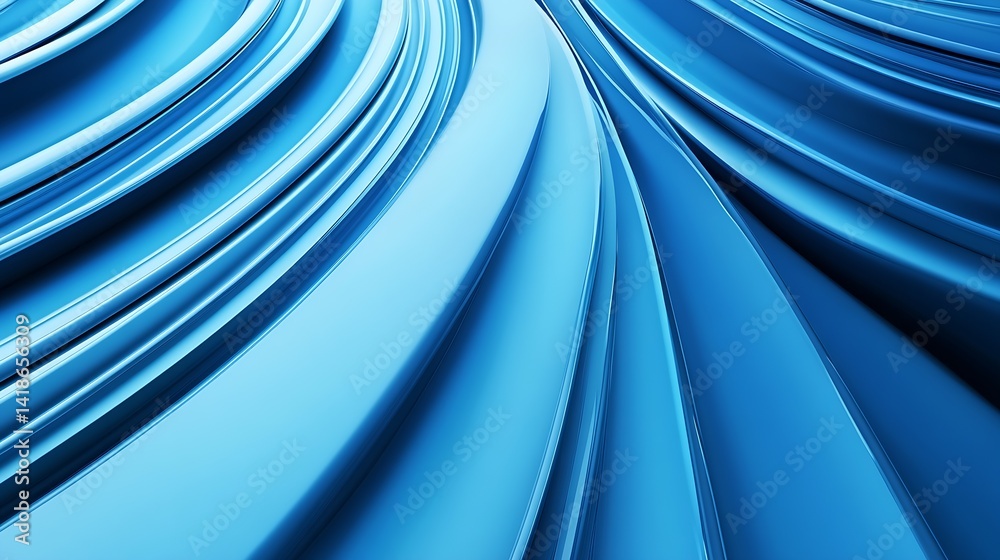 Poster Abstract blue wave texture creating a dynamic and fluid visual display for artistic backgrounds : Generative AI