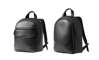 Two black backpacks, side by side