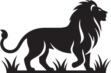 Lion vector art illustration Lion silhouette isolated object Black Lion head Symbol
