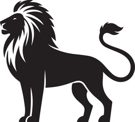 Lion vector art illustration Lion silhouette isolated object Black Lion head Symbol

