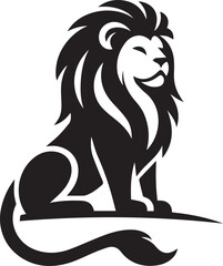 Fototapeta premium Lion vector art illustration Lion silhouette isolated object Black Lion head Symbol 