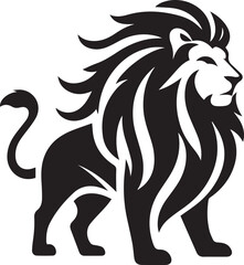 Lion vector art illustration Lion silhouette isolated object Black Lion head Symbol
