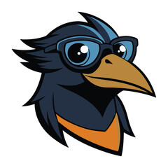 Bird head with glasses