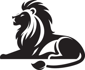 Lion vector art illustration Lion silhouette isolated object Black Lion head Symbol
